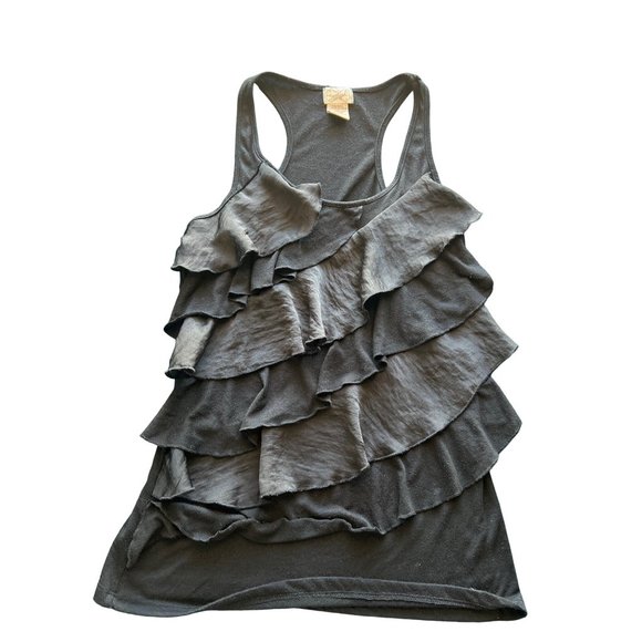 💙💛💛Eye Lash Couture Ruffle  Shirt M 💙💛💛 - Picture 1 of 8